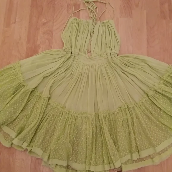 Free People/ Size S/ Free People /Degree Mini Dressligh Green - Picture 3 of 5
